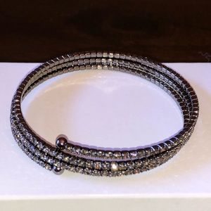 Swarovski Crystal Stainless Steel Wrap Bangle Bracelet
